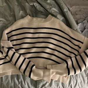Free people easy street crop striped pullover small